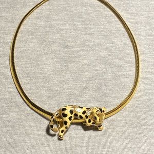 Rare Vintage Kenneth Jay Lane stunning, detailed Leopard necklace